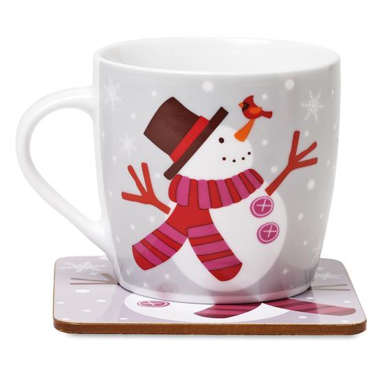 Set cana si coaster - Snowman